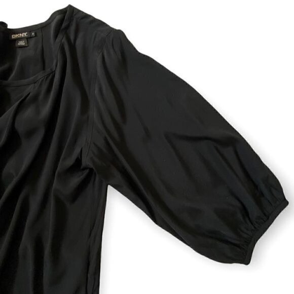 DKNY black silk tunic blouse, size 8 - Picture 7 of 11
